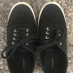 Black Canvas Shoes Size 7 by Divided